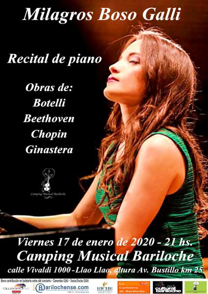 Milagros Boso Galli: Recital de piano - Viernes 17 de Enero, 21hs
