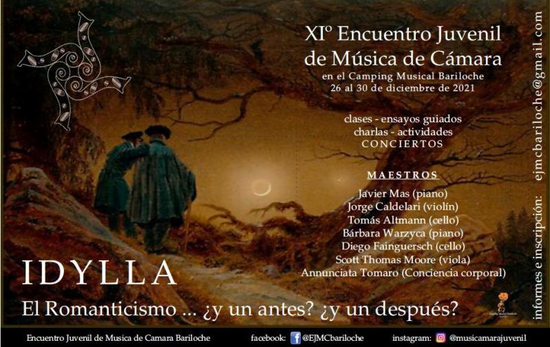 XI&ordm; Encuentro Juvenil de Musica de Camara Bariloche, 26 al 30 de Diciembre de 2021 en Camping Musical Bariloche