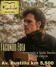 Facundo Egea, homenaje a Soda Stereo y otros cl&aacute;sicos del rock