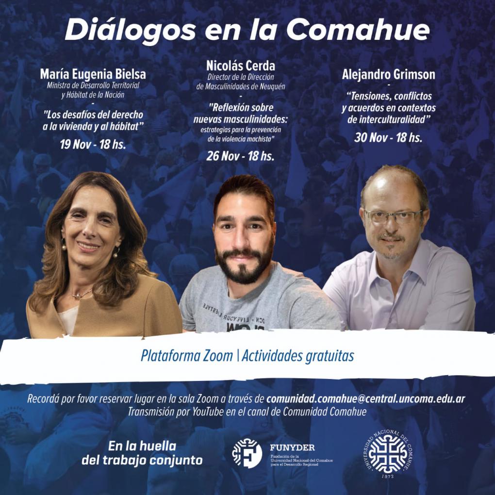 Di&aacute;logos en la Comahue con tres invitados en noviembre