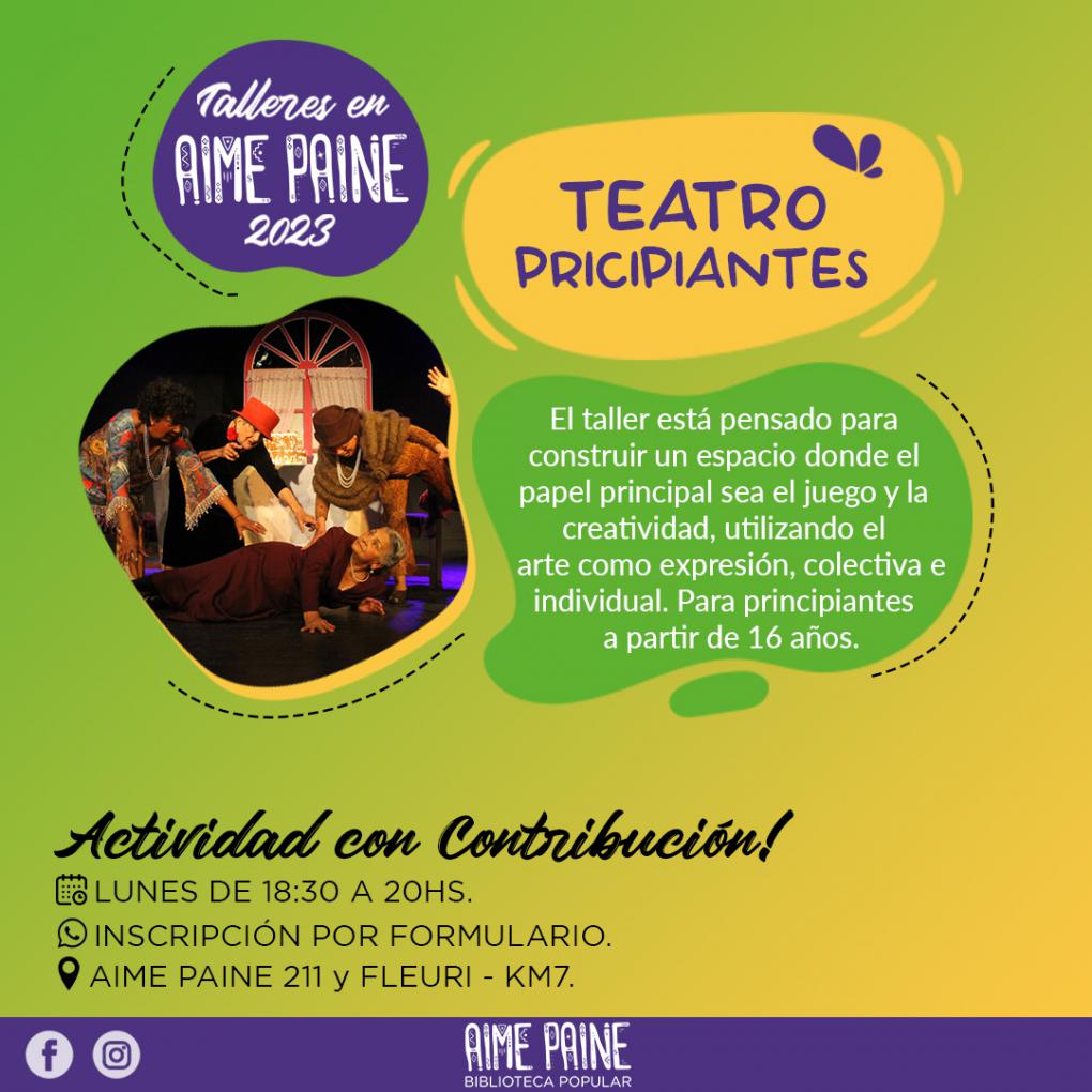  Teatro principiante para mayores de 16 a&ntilde;os