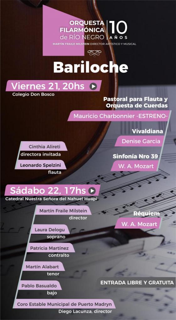 Eventos en Bariloche - ORQUESTA FILARMÓNICA de RÍO NEGRO 10 AÑOS