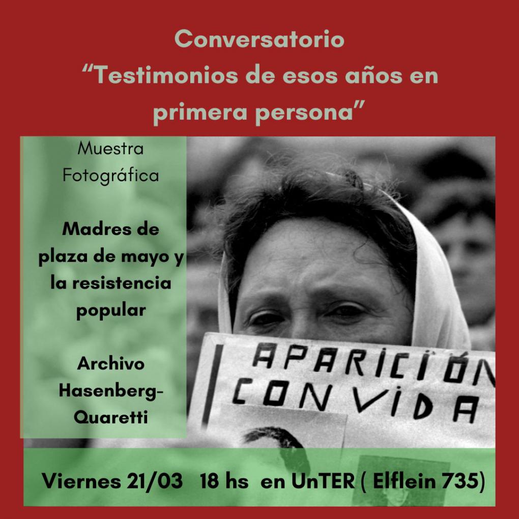  Conversatorio "Testimonios de esos a&ntilde;os en primera persona"