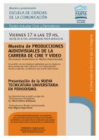 Muestra de producciones audiovisuales de la carrera de cine y video