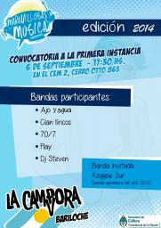  Concurso Federal de bandas. Los j&oacute;venes de Bariloche y El Bols&oacute;n se van a hacer escuchar.