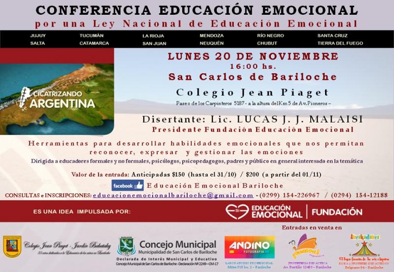 CONFERENCIA SOBRE EDUCACI&Oacute;N EMOCIONAL EN BARILOCHE