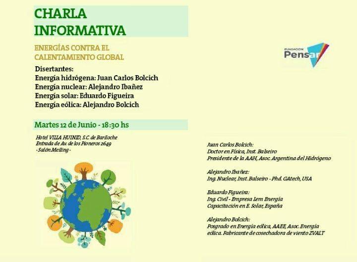 Invitan a la charla: 'energ&iacute;as contra el calentamiento global'