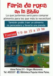 Feria de ropa en la Biblio Aim&eacute; Pain&eacute;