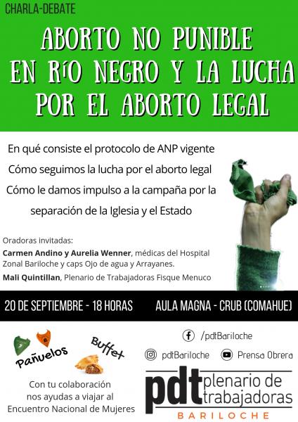 Charla 'Aborto no punible en R&iacute;o Negro y la lucha por el aborto legal' en la UNCo