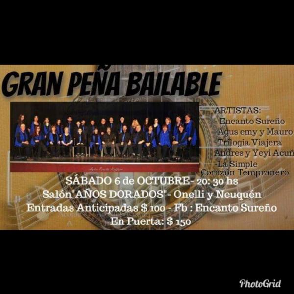 Gran Pe&ntilde;a Bailable - D&eacute;cimo Aniversario Coro Municipal Dina Huapi