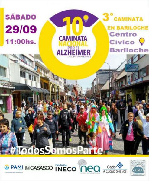 Invitan a la 3&ordf; Caminata por el Alzheimer en Bariloche