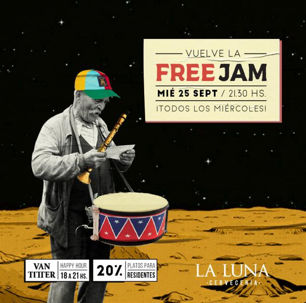  &iexcl;&iexcl;&iexcl;  Vuelven los mi&eacute;rcoles de  Free Jam a La Luna  !!!  &#8497;&#8475;&#8496;&#8496; &#5035;&#5039;&#8499;  &#127769;&#127928;&#127908;