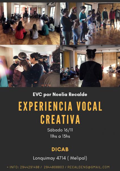 Taller Entrenamiento Vocal Creativo por Noelia Recalde