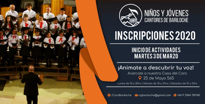 Ni&ntilde;os y J&oacute;venes Cantores de Bariloche: Inscripciones 2020