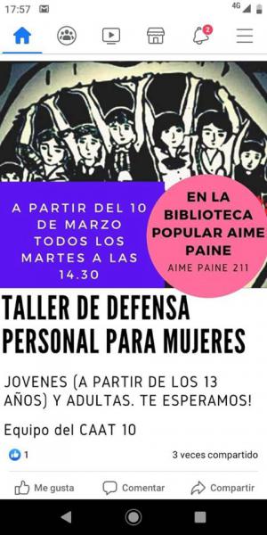 Taller de defensa personal para mujeres