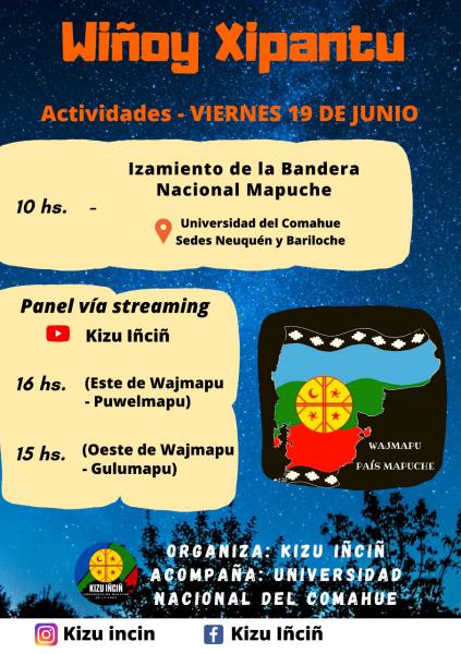 Wi&ntilde;oy Xipantu: un acto de soberan&iacute;a pol&iacute;tico-cultural y territorial de la Naci&oacute;n Mapuche. Izamiento de la bandera y conversatorio