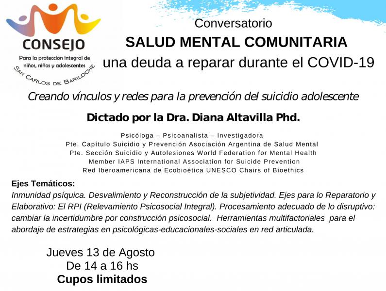 Conversatorio: Salud mental comunitaria, una deuda a reparar durante el COVID-19