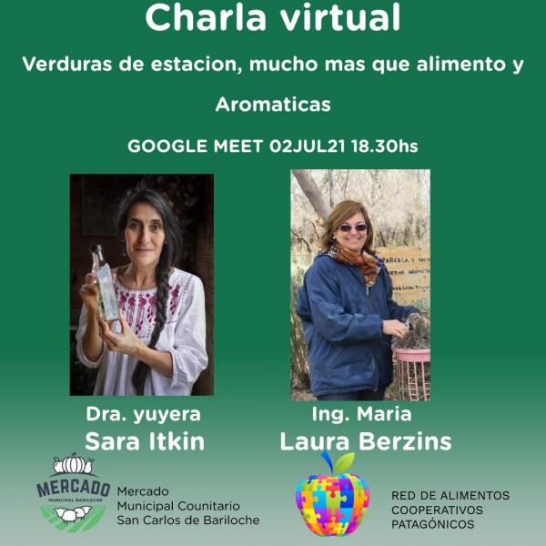 Charla Virtual Verduras de estaci&oacute;n, mucho m&aacute;s que alimento y Arom&aacute;ticas