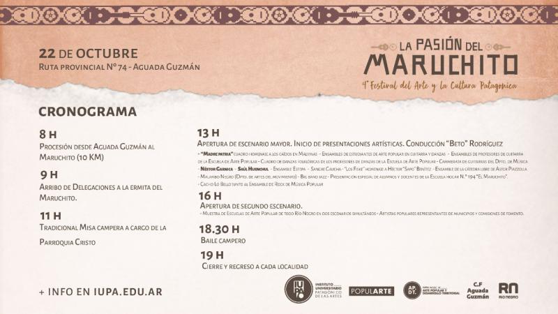 El IUPA prepara el cuarto Festival del arte y la cultura patag&oacute;nica La Pasi&oacute;n del Maruchito.