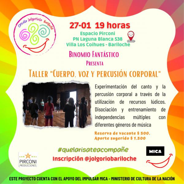 BINOMIO FANT&Aacute;STICO PRESENTA TALLER CUERPO, VOZ Y PERCUSI&Oacute;N CORPORAL