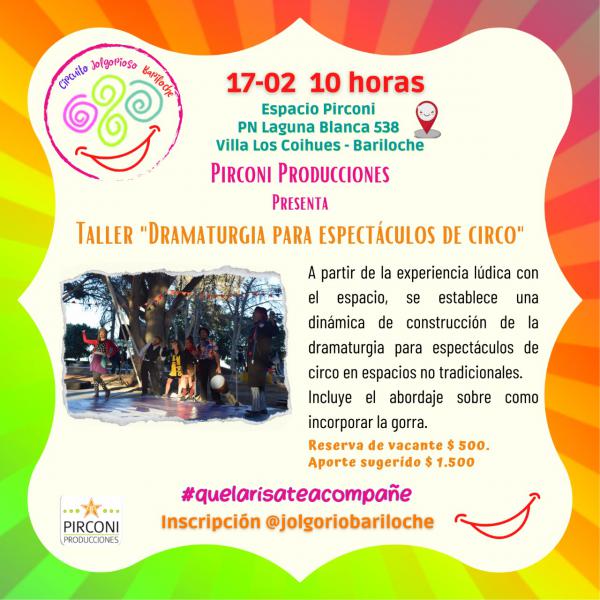 TALLER DRAMATURGIA PARA ESPECT&Aacute;CULOS DE CIRCO