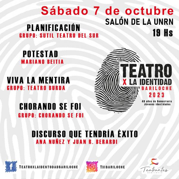 Teatro por la Identidad - S&aacute;bado 7 de Octubre