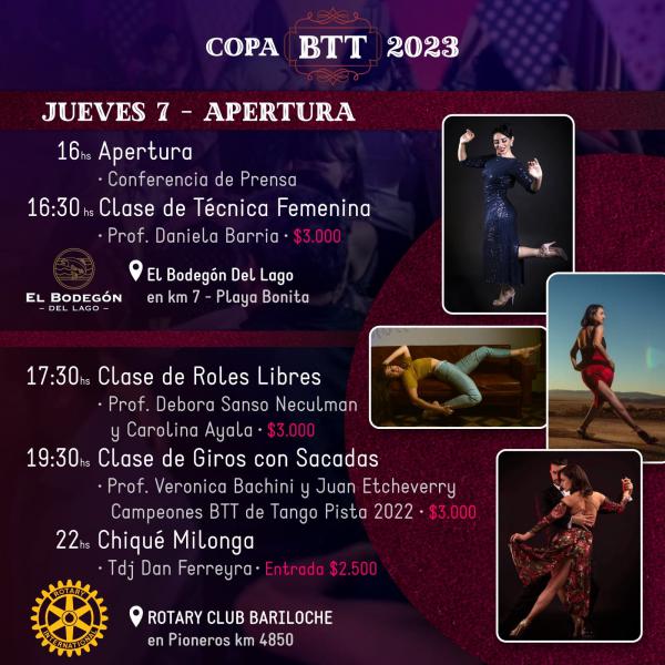 FESTIVAL DE TANGO Y COMPETENCIA EN BARILOCHE - Jueves 7/12