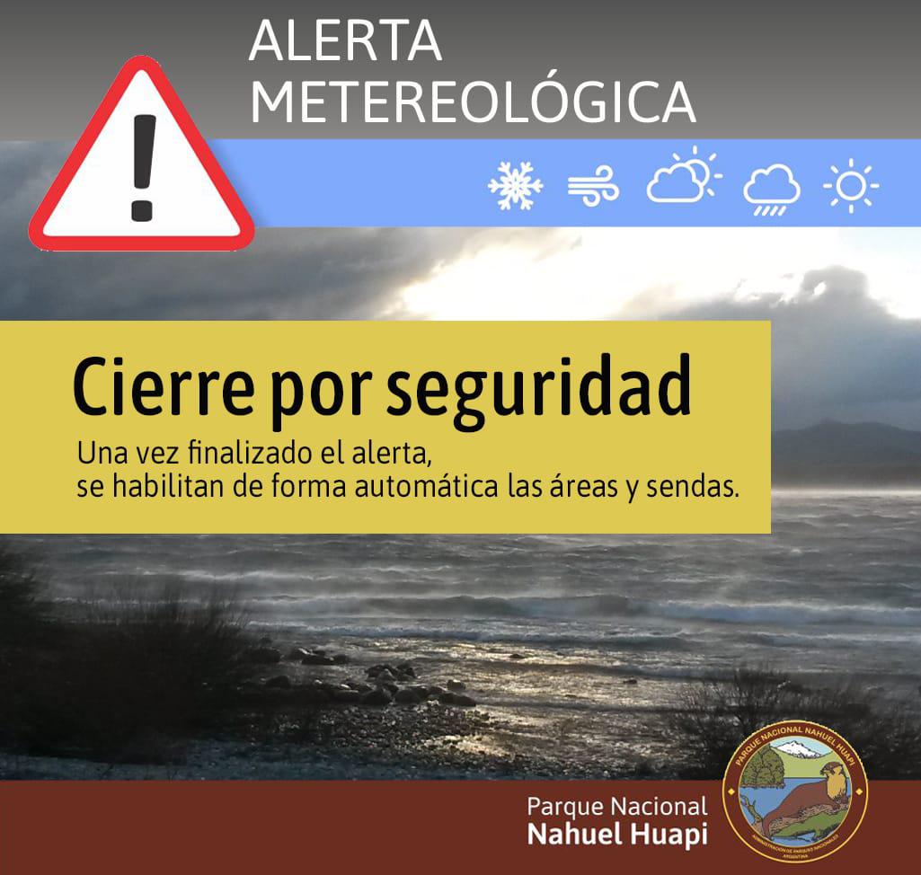 Cierre total de senderos y &aacute;reas por fuertes vientos 