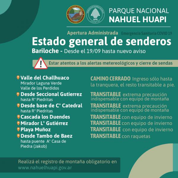 Cese de alerta meteorol&oacute;gico y reapertura parcial de sendas solo en la Provincia de R&iacute;o Negro