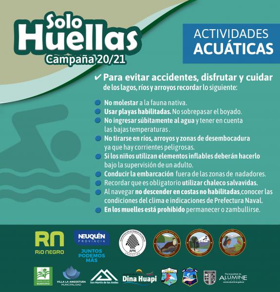 Campa&ntilde;a de prevenci&oacute;n Solo Huellas 20/21 prevenci&oacute;n y cuidados al realizar actividades acu&aacute;ticas