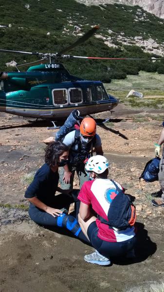 Evacuaci&oacute;n en refugio Frey