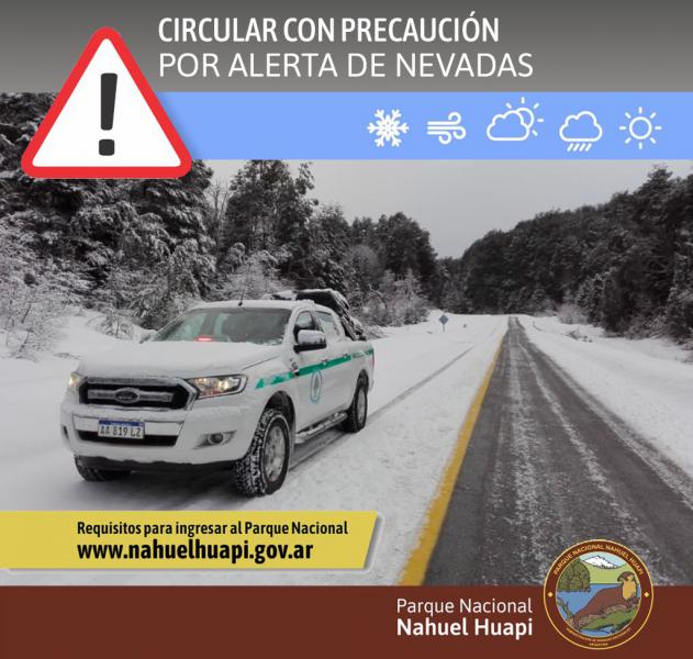 Precauci&oacute;n por nevadas en el Parque Nacional Nahuel Huapi y Parque Nacional Los Arrayanes