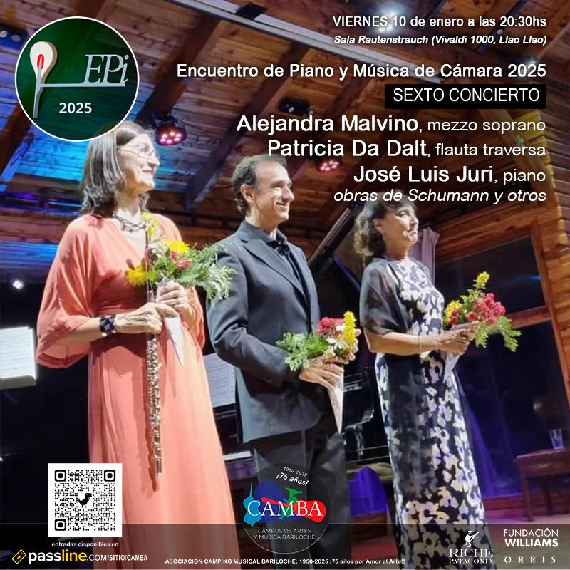 Conciertos del EPI 2025: Alejandra Malvino (mezzosoprano) Patricia Da Dalt (flauta) y Jos&eacute; Luis Juri (piano)