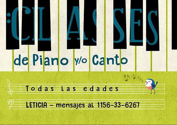 Clases de Piano y/o Canto 