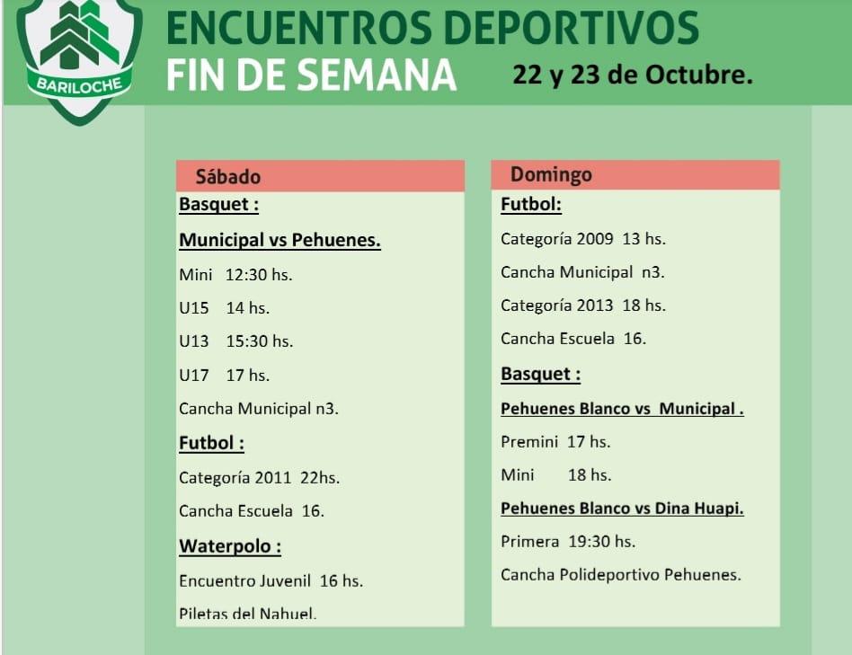 ENCUENTROS DEPORTIVOS 22 y 23 de OCTUBRE