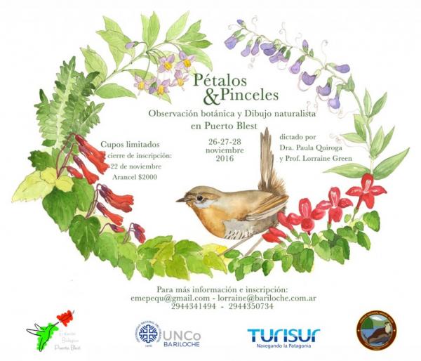 Seminario &#147;P&eacute;talos y pinceles&#148; en la Estaci&oacute;n Biol&oacute;gica de Puerto Blest