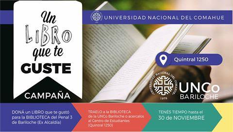 Campa&ntilde;a &#147;Un libro que te gusta&#148; para la Biblioteca del Penal N&ordm;3 de Bariloche