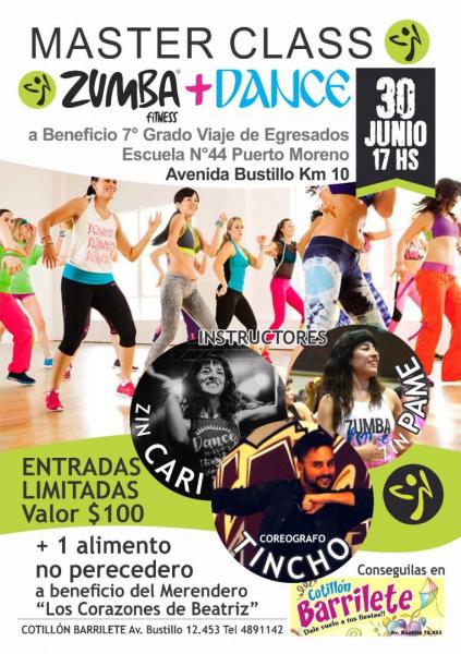 Zumba Solidaria a beneficio de los chicos de la Escuela 44 de Puerto Moreno