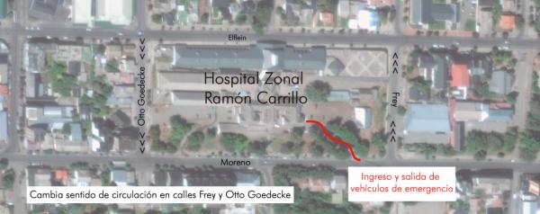 Cambios de circulaci&oacute;n en &aacute;rea del Hospital Zonal