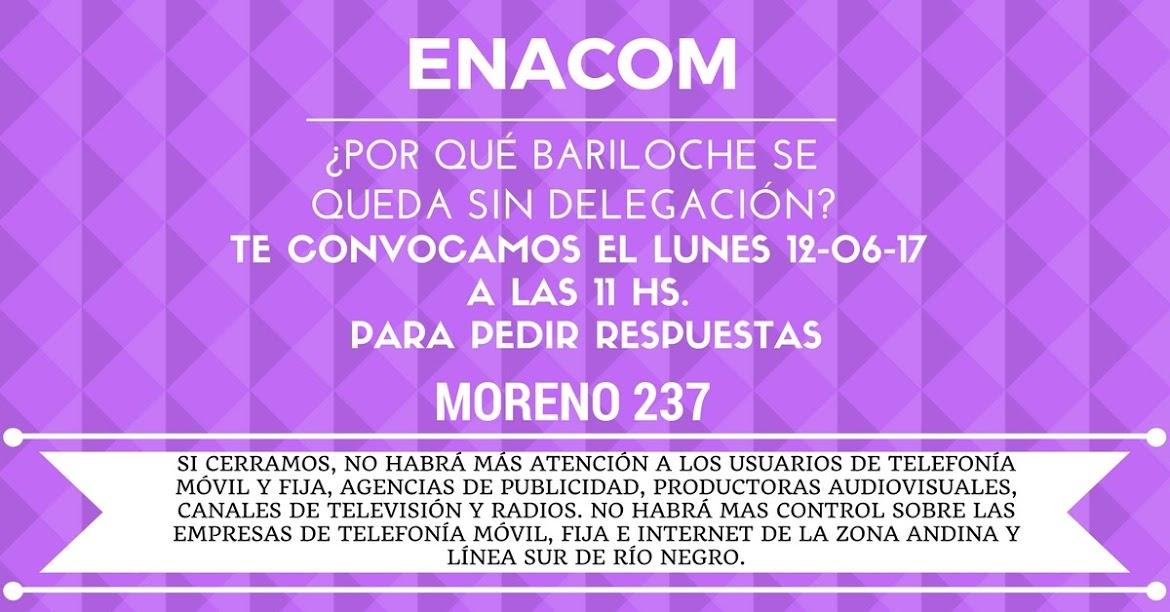 Conferencia de prensa por el cierre de Enacom Bariloche