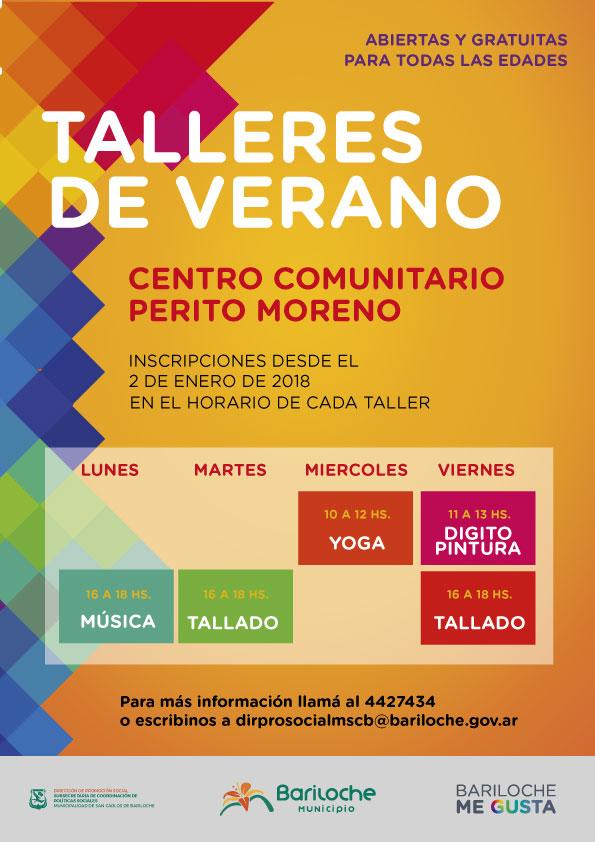  Recuerdan inscripci&oacute;n para los Talleres de Verano en el Centro Comunitario Perito Moreno