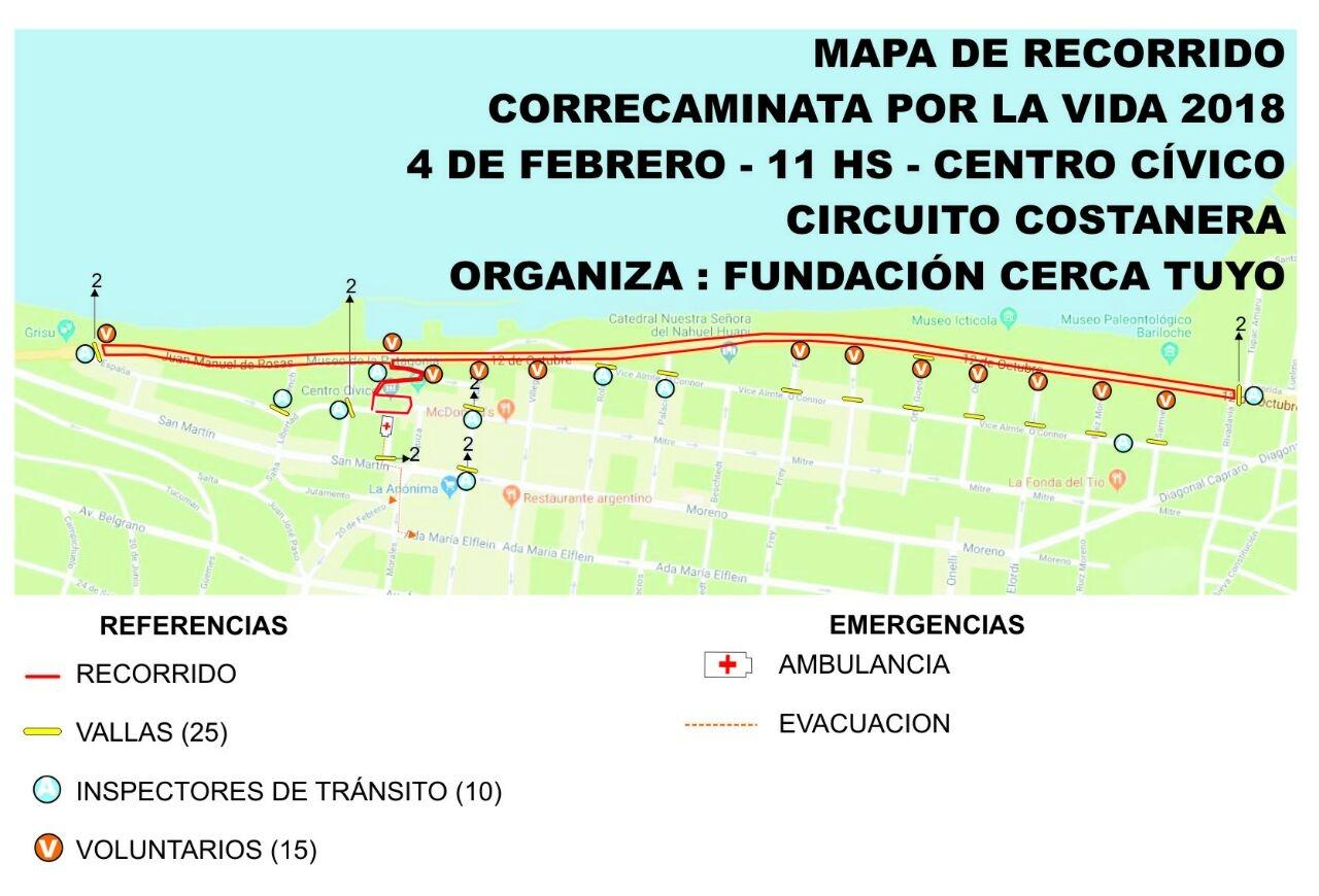 Cortes de calle por Correcaminata por la Vida 2018