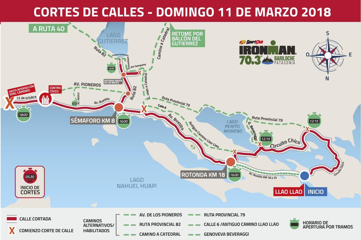 Qu&eacute; calles ser&aacute;n cortadas y cu&aacute;les son las v&iacute;as alternativas durante el Ironman