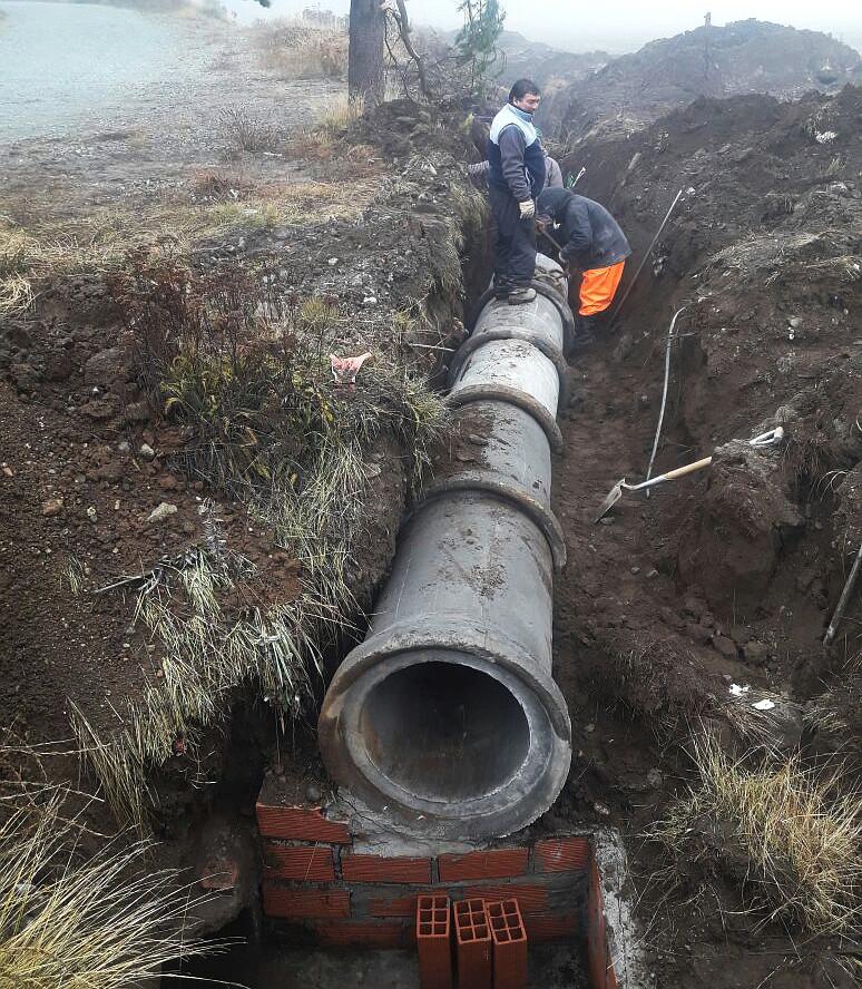 Avanzan trabajos de pluviales en la base del Cerro Catedral