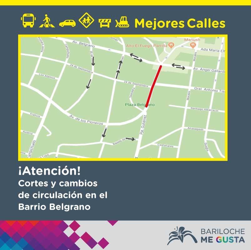 Recuerdan cambios de circulaci&oacute;n en el barrio Belgrano por nuevo asfalto