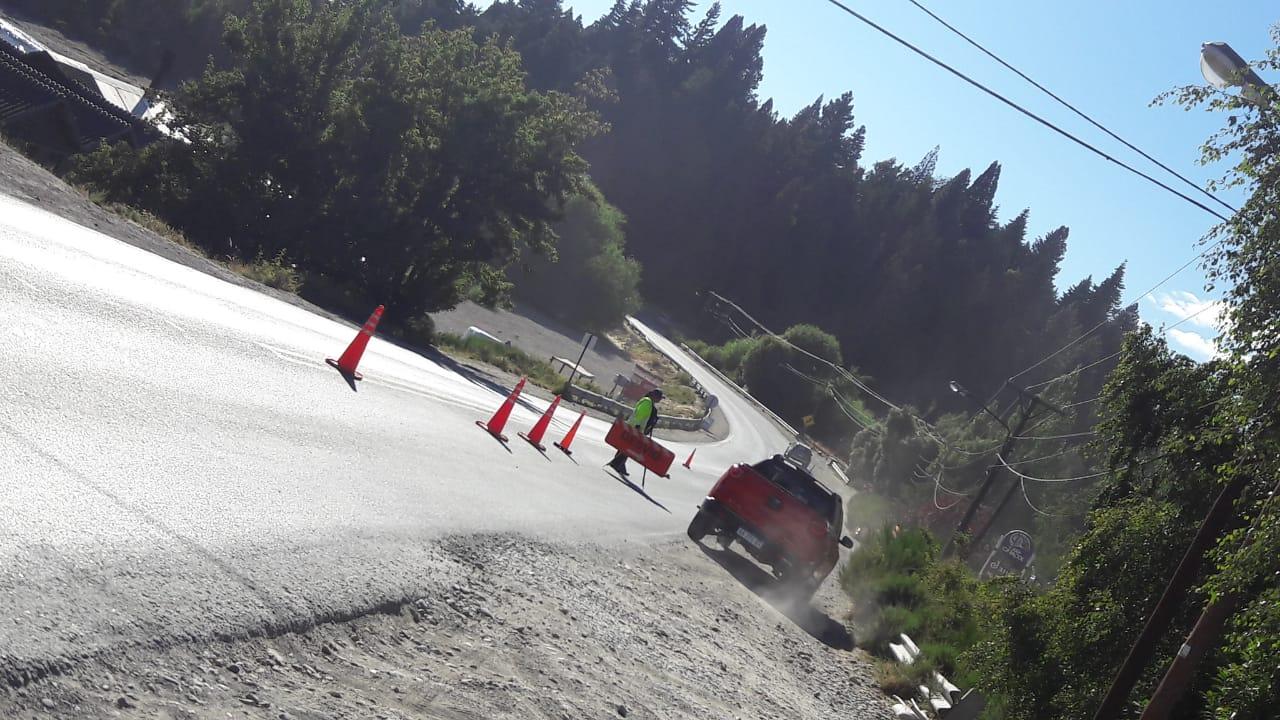 Precauci&oacute;n por trabajos se pintura de sendas peatonales en el Km 12 de Av. Bustillo