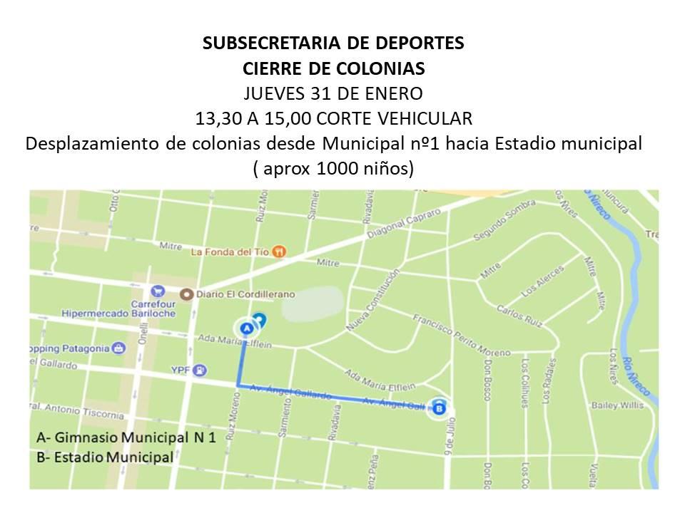 Atenci&oacute;n: Ma&ntilde;ana jueves corte vehicular por cierre de Colonias Municipales