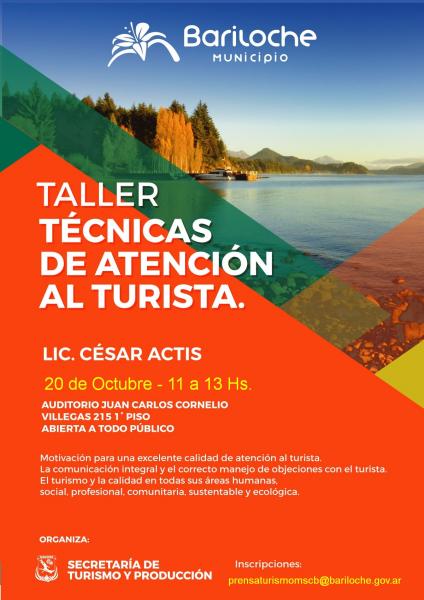 Se viene el taller T&eacute;cnicas de Atenci&oacute;n al Turista