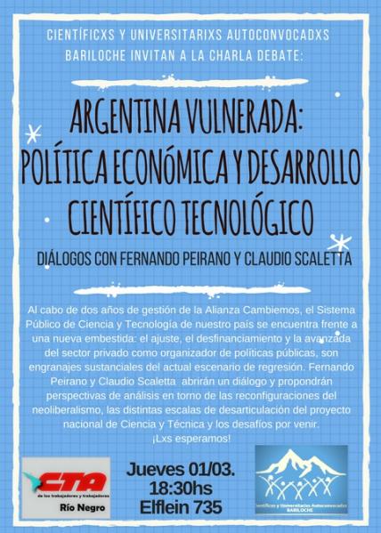 Cientificxs y universitarixs autoconvocadxs: Charla debate este Jueves 1/03 18:30hs