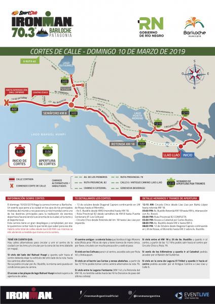 C&oacute;mo ser&aacute;n los cortes para el IronMan 70.3 en Bariloche